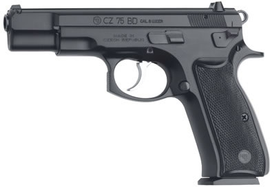 CZ 75 BD Semi-Auto Pistol 91131, 9mm, 4.7 in, Black Grip, Black Finish, 16 Rd