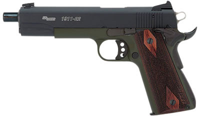 Sig 1911-22 Semi-Auto Pistol 191122TTODTB, 22 Long Rifle, 5 in, Wood Grip, Olive Drab Finish, 10 Rd