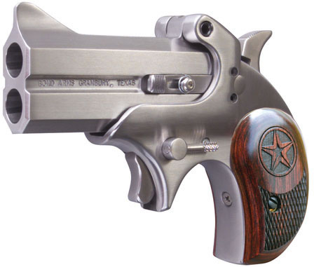Bond Arms Cowboy Defender Derringer BACD45410, 410 GA / 45 Long Colt, 3", Lam Rosewood Grip, Satin Stainless Finish, 2 Rds