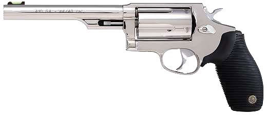 Taurus 45/410 Tracker Revolver 2441069T, 410 GA / 45 Long Colt, 6 1/2", Ribber Grip Overlay, Matte Stainless Finish, 5 Rd