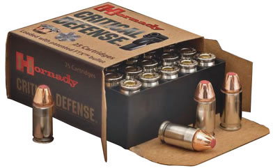 Hornady Critical Defense Pistol Ammunition 90250, 9mm, 115 GR, Flex Tip eXpanding (FTX), 25 Rd/Bx