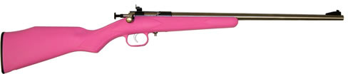 Crickett Single Shot Bolt Action Rifle 221SS, 22 Long Rifle, 16.125 in, Pink Synthetic Stock, Stainless Steel Finish