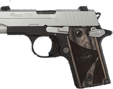 Sig P238 Pistol 238380BG, 380 ACP, Pistol 2.7 in, Blackwood Grip, Two-Tone Finish, Night Sights, 6 Rd