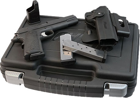 Sig 1911 TacPac Pistol 191145TACPAC, 45 ACP, 5 in, Ergo XT Grip, Black Finish, Contrast Sights, 8 Rd