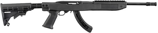 Ruger 10/22 Tapco Rifle w/Flash Suppressor 1283, 22 Long Rifle, 16.25 in, Tapco Stock, Black Finish, 25 Rd