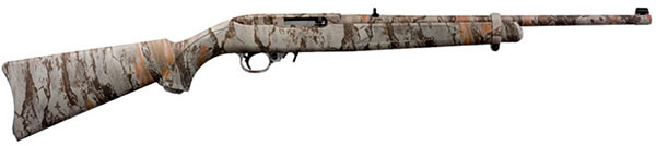 Ruger 10/22 Rifle 1285, 22 Long Rifle, 18.5 in, Camo Synthetic Stock, Natural Gear Camo Finish, 10 Rd