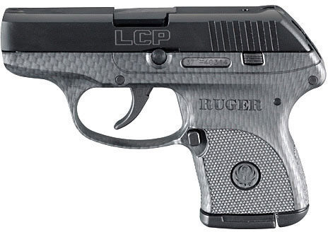 Ruger LCP Lightweight Compact Pistol 3722, 380 ACP, 2.75 in, Glass Filled Nylon Grip, Carbon Fiber Finish, 6 Rd