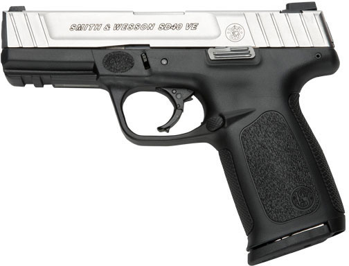 Smith & Wesson SD40 VE Standard Capacity Pistol 223400, 40 S&W, 4 in, Textured Polymer Grip, Stainless Finish, 14 Rd