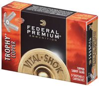 Federal Vital-Shok Ammunition P209TC, 20 Gauge, 3 in, 5/8 oz, 1900 fps, Sabot Slug, 5 Rd