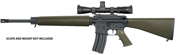 Armalite M15A4 Tactical AR-15 Rifle , 223 Remington, 20" Chrome Lined, Green Fbrglass Stock, Black Matte Finish, 30 Rds