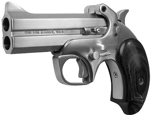 Bond Arms Century 2000 Derringer BAC2K, 410 GA / 45 Long Colt, 3-1/2", Lam Rosewood/Black Ash Grip, Satin Stainless Finish, 2 Rds