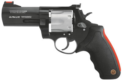 Taurus 444 Multi Ultra-Lightweight Revolver 2444041ULT, 44 Remington Mag, 4", Cushion Inset Rubber Grip, Ultralite Titanium Blue Finish, 6 Rd
