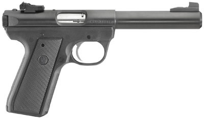 Ruger 22/45 Target Rimfire Pistol 10107, 22 Long Rifle, 5 1/2 in, Zytel Polymer Grip, Blue Finish, 10 Rd, Adj Sights