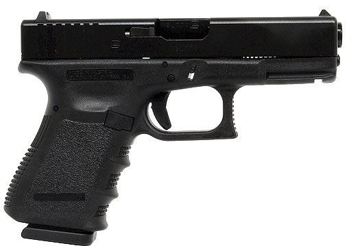 Glock 19 Compact Pistol PI1950203, 9mm, 4.02 in, Polymer Grip, Black Finish, Fixed Sights, 15 Rd