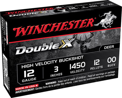 Winchester Supreme Buckshot SB12300, 12 Gauge, 3", 12 Pellets, 1450 fps, #00 Lead Buckshot, 5 Rd/bx
