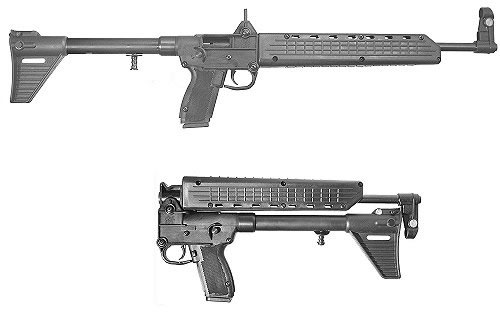 Kel-Tec SUB-2000 Semi-Auto Rifle SUB-2K9GLK17, 9mm, 16.1", Synthetic Stock, Blue Finish, w/Glock 17 Mag, 10 Rds