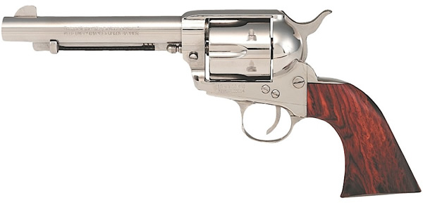 Heritage Rough Rider Single Action Centerfire Revolver RR45N4, 45 Long Colt, 4 3/4", Cocobolo Wood Grip, Nickel Finish, 6 Rd