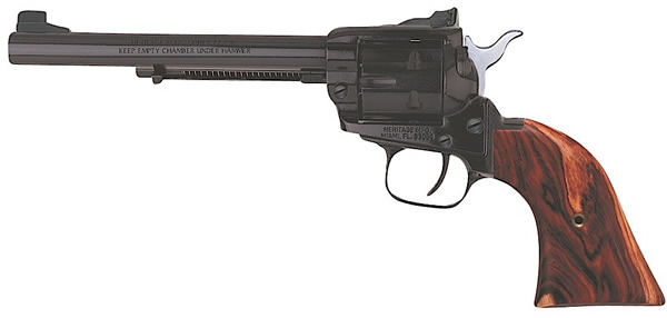 Heritage Rough Rider Single Action Rimfire Revolver RR22MB6I, 22 LR / 22 WMR, 6 1/2", Wood Grip, Blue Finish, 6 Rd, w/Adco Red Dot Scope