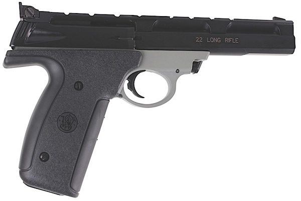 Smith & Wesson 22A Rimfire Pistol 107412, 22 LR, 5 1/2", Rubber Grip, Black/Gray Finish, 10 Rd, Adj Sights