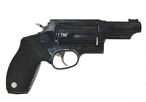 Taurus 45/410 Tracker Revolver 2441031T, 410 GA / 45 Long Colt, 3", Ribber Grip Overlay, Blue Finish, 5 Rd, Fiber Optic Sights