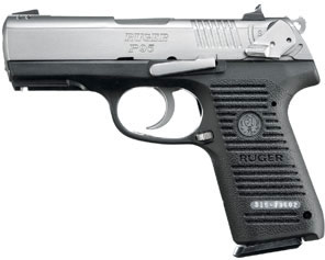 Ruger KP95PR Pistol 13016, 9mm, 3.9 in, Synthetic Grip, Stainless Finish, 10 Rd, Pic Rail