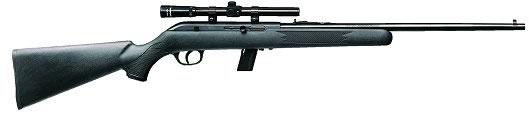 Savage 64FXP Rimfire Rifle 40000, 22 LR, 20.25", Semi-Auto, Black Syn Stock, Blue Finish, w/Scope, 10 Rds