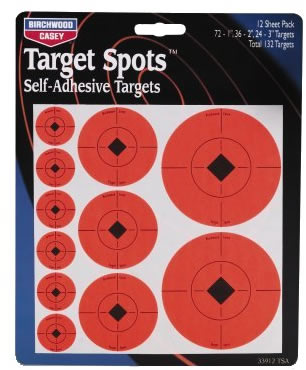 Birchwood Casey 33928 Self-Adhesive Target Spots Target Assortment 10 sheets