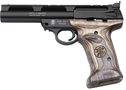 Smith & Wesson 22A Rimfire Pistol 107431, 22 LR, 5.5 in Hvy BBL, Wood Grip, Black Finish, 10 Rd