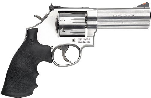 Smith & Wesson 686 Plus Revolver 164194, 357 Magnum, 4", Synthetic Grip, Satin Stainless Finish, 7 Rd,  White Outline Sights