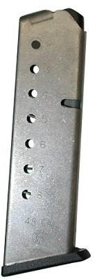 Smith & Wesson SW4506 45 Automatic Colt Pistol (ACP) 8 Round Stainless Magazine (19062)