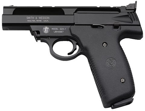 Smith & Wesson 22A Rimfire Pistol 107400, 22 LR, 4", Plastic Grip, Black Finish, 10 Rd, Adj Sights