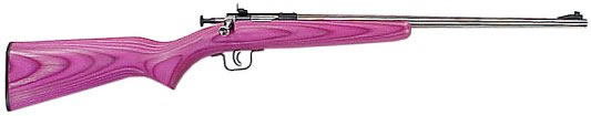 Crickett Single Shot Bolt Action Rifle 226, 22 LR, 16 1/8", Pink Lam w/Pistol Grip Stock, Stainless Steel Finish