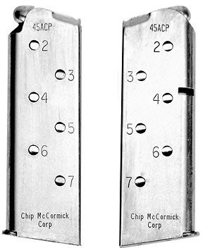 Chip McCmormick Officer 45 Automatic Colt Pistol (ACP) 7 Round Stainless Magazine (14121)