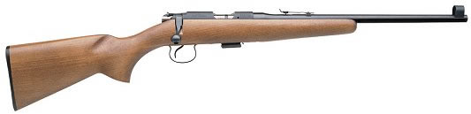 CZ 452 Scout Youth Rimfire Rifle 02050, 22 LR, 16.2", Bolt Action, Beechwood Stock, Blued Steel Finish, Single Shot Adapter