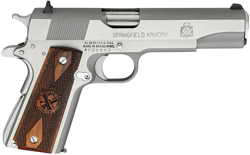 Springfield MilSpec Semi-Auto Pistol PB9151LP, 45 ACP, 5", Cocobolo Wood Grip, Stainless Finish, 7 Rd