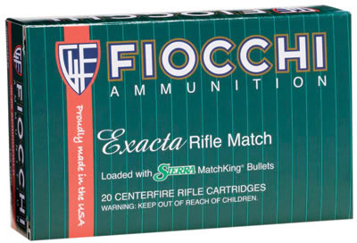 Fiocchi Exacta Match Rifle Ammunition 223MKD, 223 Remington, Sierra MatchKing BTHP, 77 GR, 2660 fps, 20 Rd/bx