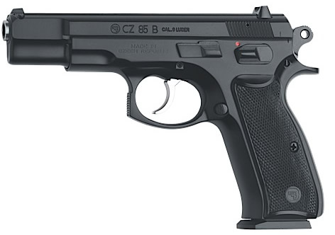 CZ 85 Semi-Auto Pistol 01201, 9mm, 4.7", Black Plastic Grip, Black Finish, 10 Rd, Fixed Sights