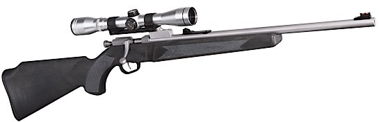 Henry Acu-Bolt Single Shot Rifle H007M, 22 Magnum (WMR), 20", Black Syn Stock, Stainless Steel Finish, w/Scope, 1 Rds