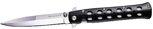 Cold Steel Ti-Lite Knife w/Spear Point Blade & Black Zytel Handle 26SP