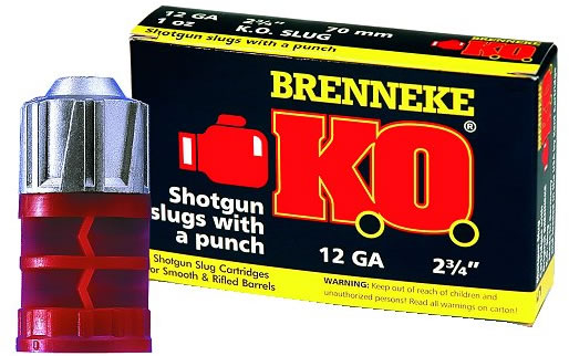 Brenneke SL-122KO, 12 Gauge, 2-3/4", 1 oz Slug, 1600 fps,For Rifled or Smooth Bore Barrels, 5 Rd/bx
