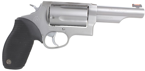 Taurus 4410 Tracker Revolver 2441049T, 410 GA / 45 Long Colt, 4", Ribber Grip Overlay, Matte Stainless Finish, 5 Rd