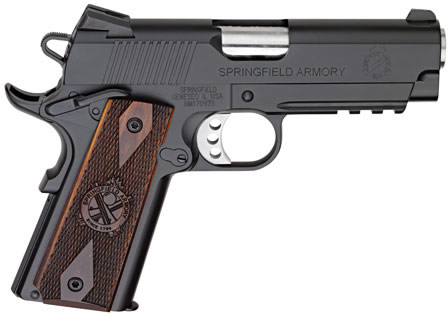 Springfield Champion Operator 1911 Pistol PX9115LP, 45 ACP, 4", Cocobolo Wood Grip, Black Finish, Rail, 7 Rd
