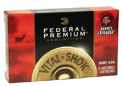 Federal Premium Vital-Shok PB127RS, 12 Gauge, 2-3/4", 1 oz, 1600 fps, TRUBALL Lead Rifled Slug, 5 Rd/bx