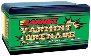 Barnes Varmint Grenade, .224", 22 Caliber, FB, 36 Grain, 250 Per Box (22456), Not Loaded