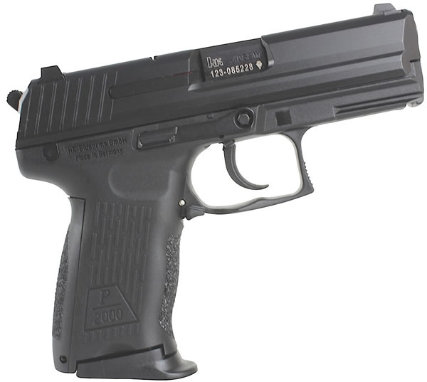 Heckler & Koch P2000 Compact DA/SA Pistol M709203A5, 9mm, 3.66 in, Polymer Grip, Blue Finish, 13 Rd, w/3 Dot Sights & Mount Rail