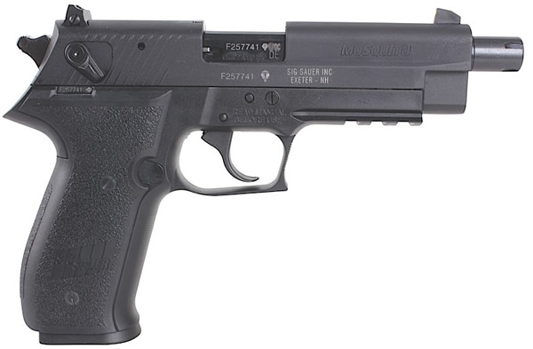 Sig Mosquito Pistol MOS22BTB, 22 Long Rifle, 3.9 in Threaded, Polymer Grip, Black Finish, Adj Sights, 10 Rd