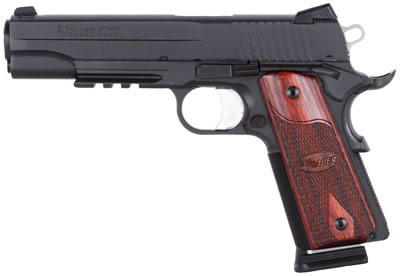 Sig 1911 Pistol 1911R45BSS, 45 ACP, 5 in, Wood Grip, Black Finish, Night Sights, 8 Rd