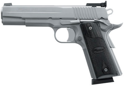 Sig 1911 Pistol 191145SSSTGT, 45 ACP, 5 in, Rosewood Grip, Stainless Finish, Adj Target Sights, 8 Rd