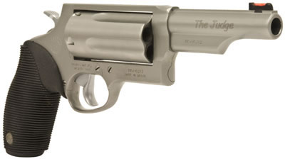 Taurus 4410 Tracker Revolver 2441049MAG, 410 GA / 45 Long Colt, 4 in, Ribber Grip Overlay, Matte Stainless Finish, 5 rd