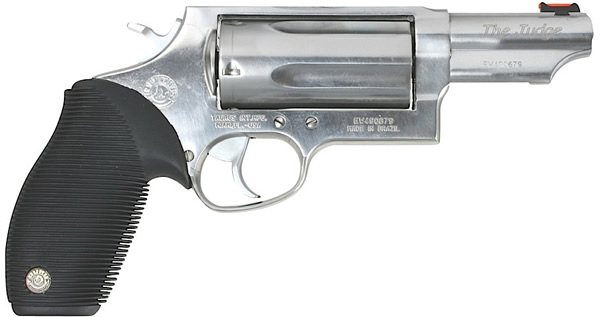 Taurus Judge 45/410 Tracker Revolver 2441039MAGPS, 410 GA / .45 LC, 3 in, Ribber Grip, Polished Stainless Finish, 5 Rd
